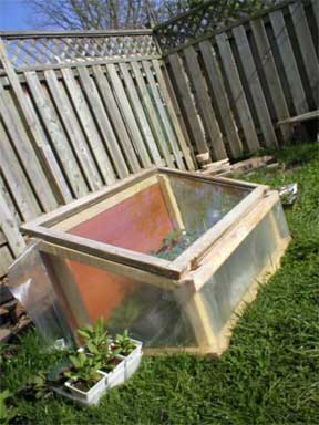 homemade coldframe working to get seedlings ready to planting